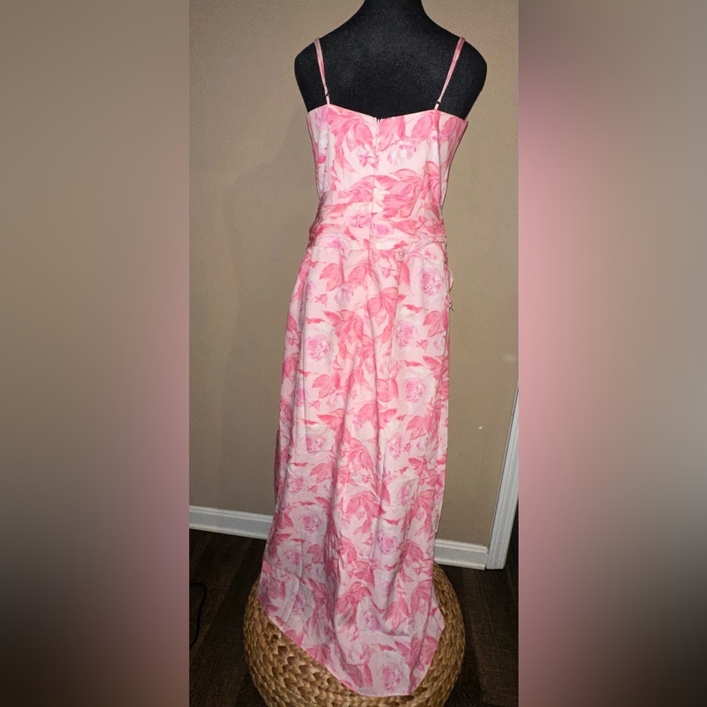 NWT SELFIE LESLIE Serif Ruffle Trim Split Maxi Dress Pink Various Sizes - Picture 6 of 14